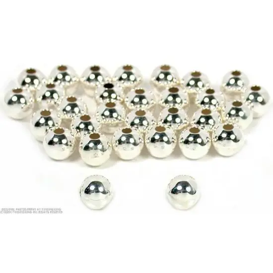 30 Ball Beads Silver Round Beading Stringing 6mm Parts {1}