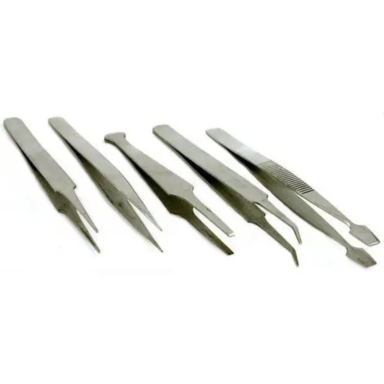 5 Tweezers Beading Jewelers Soldering Bench Repair Tool {1}