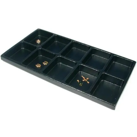 2 10 Slot Black Watch Jewelry Trays Travel Display New {2}