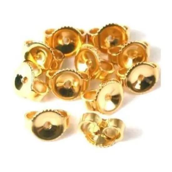 12 14K Gold Filled Earring Backs Yellow Stud Nut Part {1}