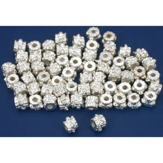 Bali Tube Spacer Beads Silver Plated 3.5mm Approx 60 {1}