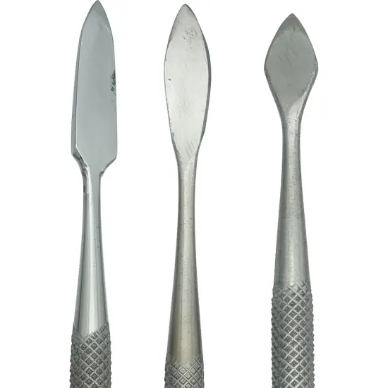 12 Piece Set Of Stainless Steel Spatulas And Picks With Double Ends And Textured Grips: S925 {5}