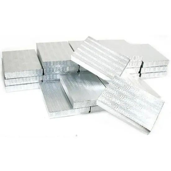 25 Silver Cotton Boxes Omega Necklace Jewelry Gift Displays 7 1/8" {1}