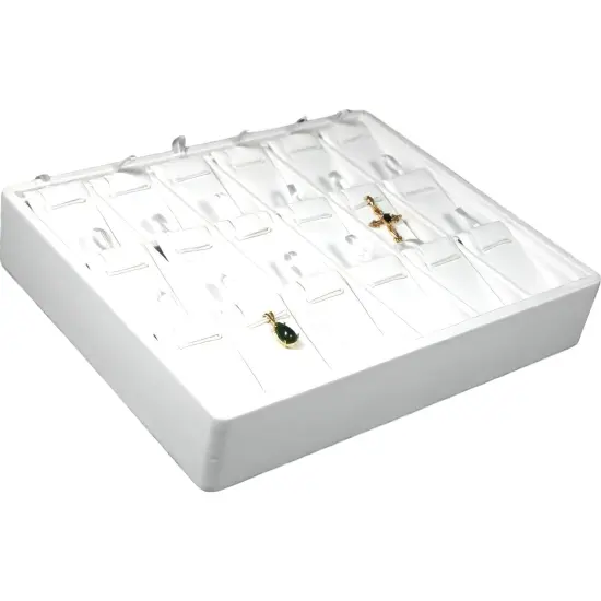 Pendant Necklace Chain Display Leather Showcase Tray {1}