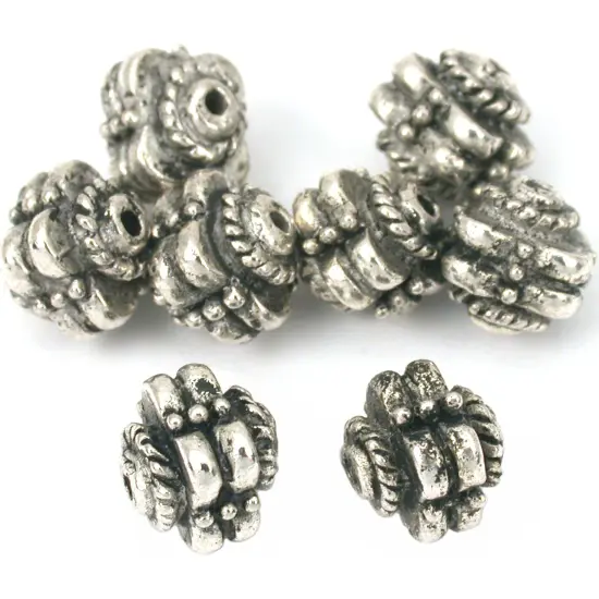 Flower Bali Spacer Beads Antq Silver Plt 9mm Approx 8 {1}