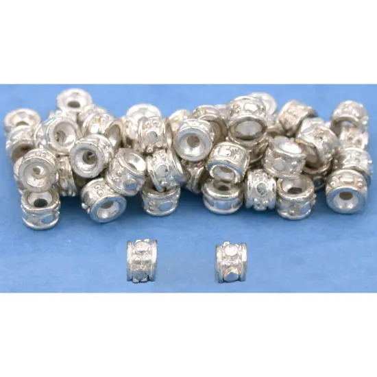 Spacer Bali Beads Silver Plated Parts 5.5mm Approx 50 {1}