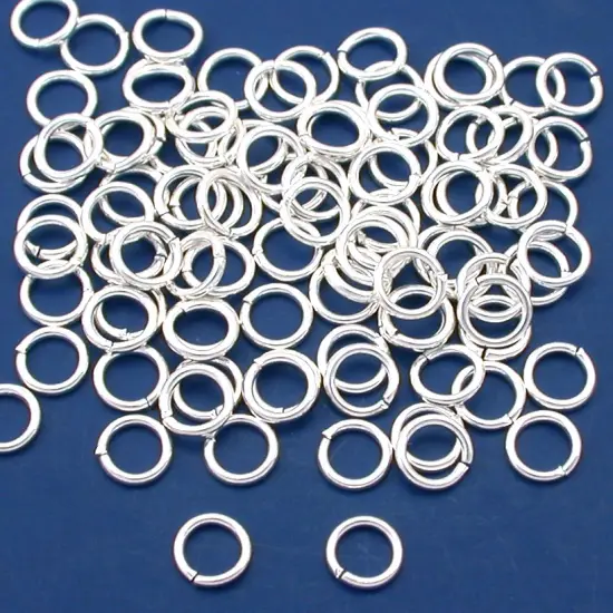 100 Silver Plated Open Jump Rings Charm Connectors 20 Gauge 5mm {1}