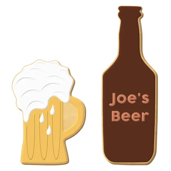 CookieCutter.com Bottoms Up 2 Piece Cookie Cutters Set, 6 in Beer Bottle, 4 in Beer Mug, Tin Plate Steel, USA {2}