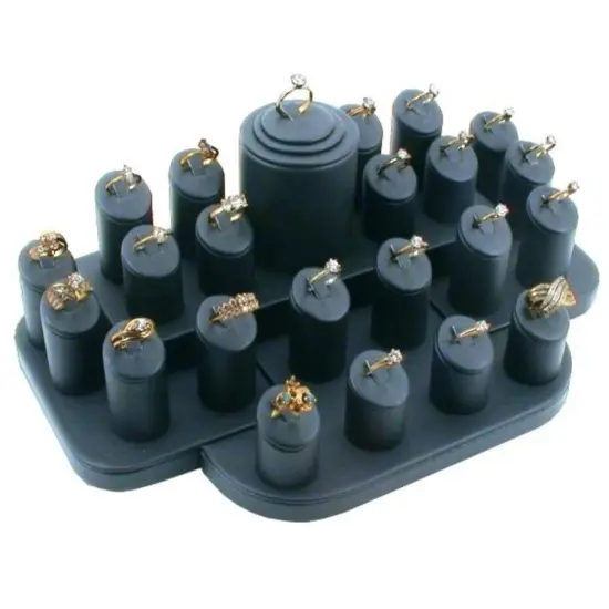 23 Ring Display Black Leather Showcase Jewelry Displays {1}