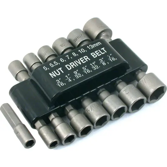 14 Hex Drive Sockets 3/16"-7/16" & 5-13mm {1}