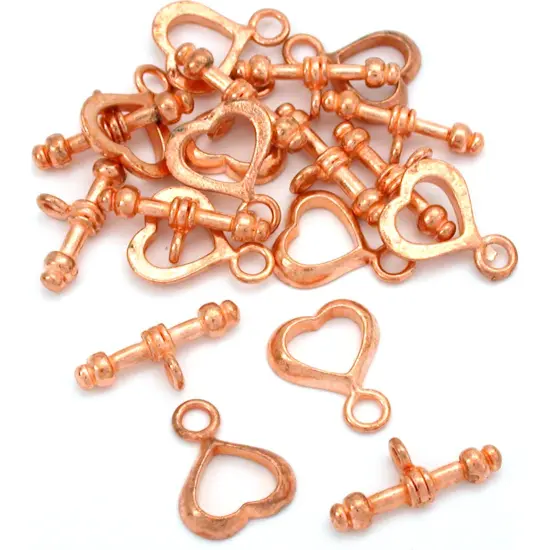 Heart Toggle Clasp Copper Plated Jewelry 16mm Approx 10 {1}