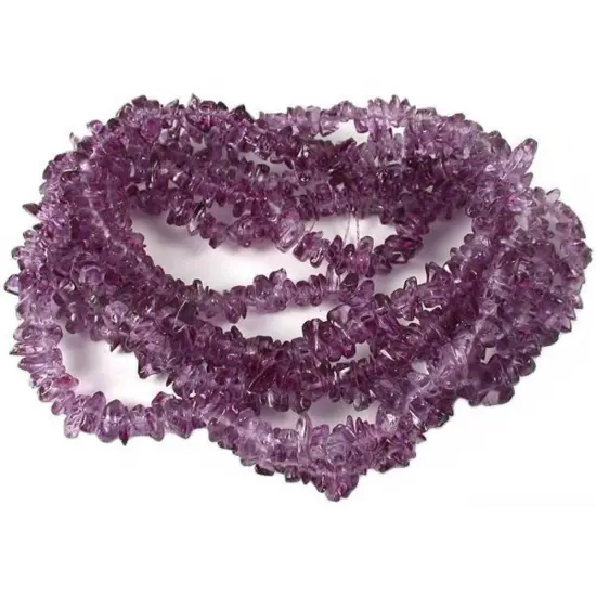 Purple Chip Glass Beads Jewelry Beading 34" Strand {1}