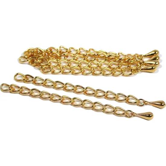 6 Teardrop Chain Extender Jewelry Necklace Gold Plated {1}
