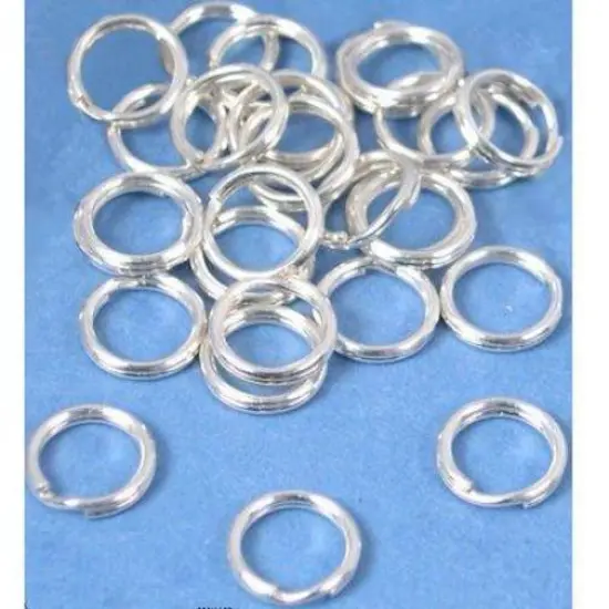 24 Split Rings Sterling Silver Beading Clasp Parts 8mm {1}