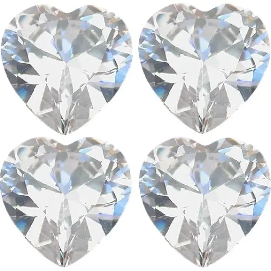 4 White Heart Cubic Zirconia 4mm {1}