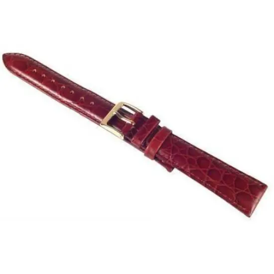 Watch Band Honey Brown Crocodile Grain Leather 19mm {2}