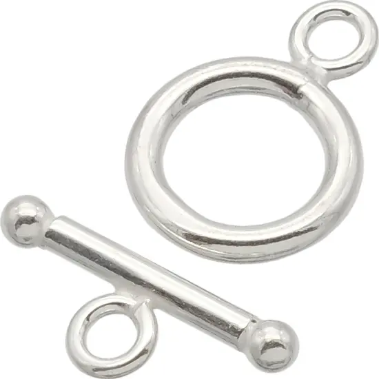 Sterling Silver Bolt Ring 14mm Toggle 3 Clasps {1}