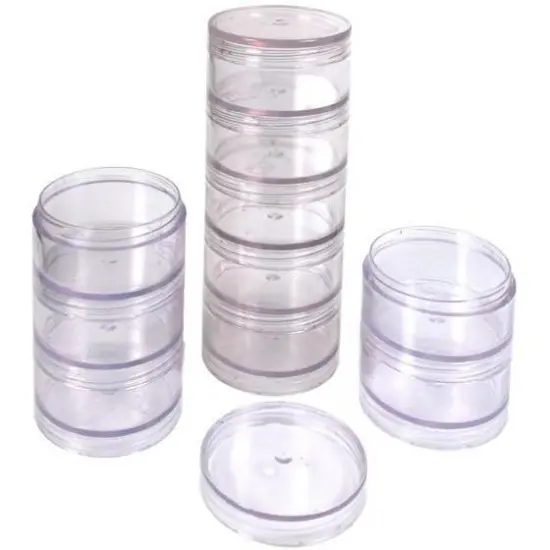 5 Piece- 2" Diam. Stackable Jars: TJ05-93505-Z02 : ( Pack of 2 Sets ) {1}