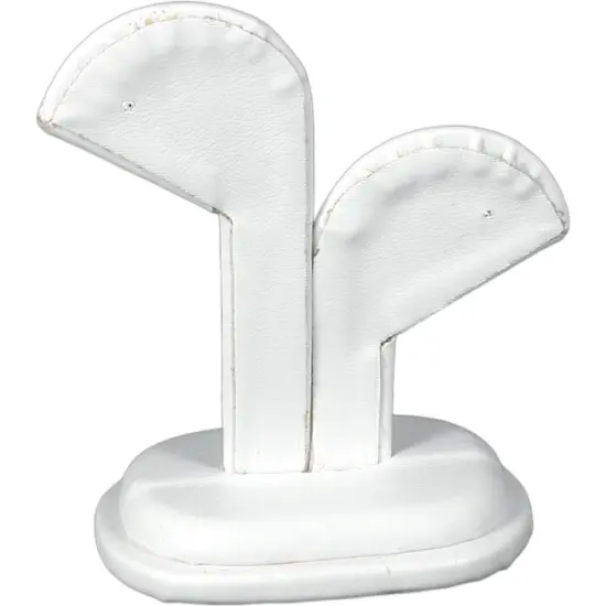 White Leather Earring Display Stand Jewelry Showcase {3}