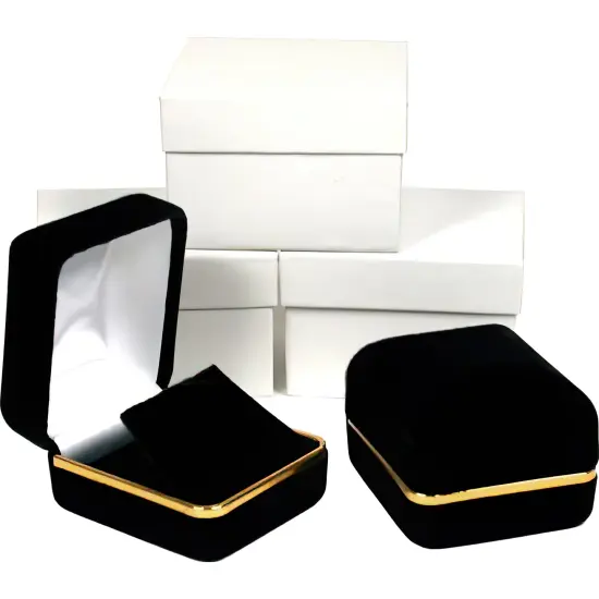 3 Black Velvet Earring Jewelry Gift Boxes Displays {1}