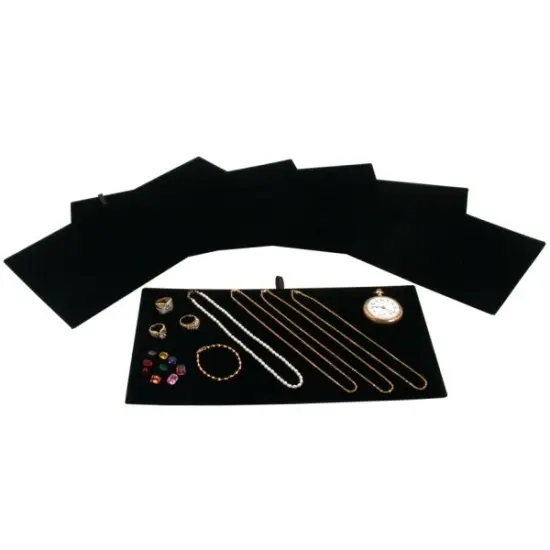 Jewelry Display Tray Insert Pad Black Velour 14 1/8" 6Pcs {1}