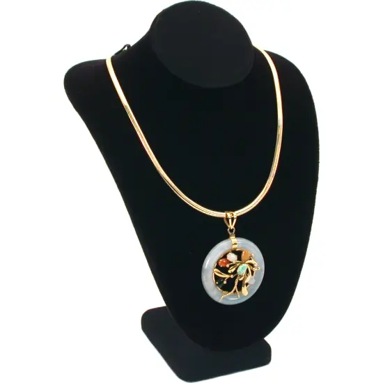 2 Piece Set Black White Jewelry Display Bust 7 1/2"H {4}