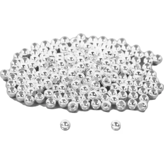 200 Round Beads Ball Beading Sterling Silver Parts 2.5mm {1}