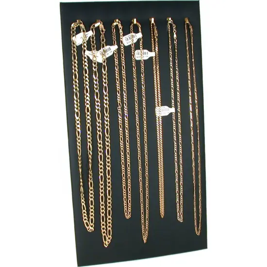 7 Hook Black Leather Necklace Chain Board Easel Display {1}