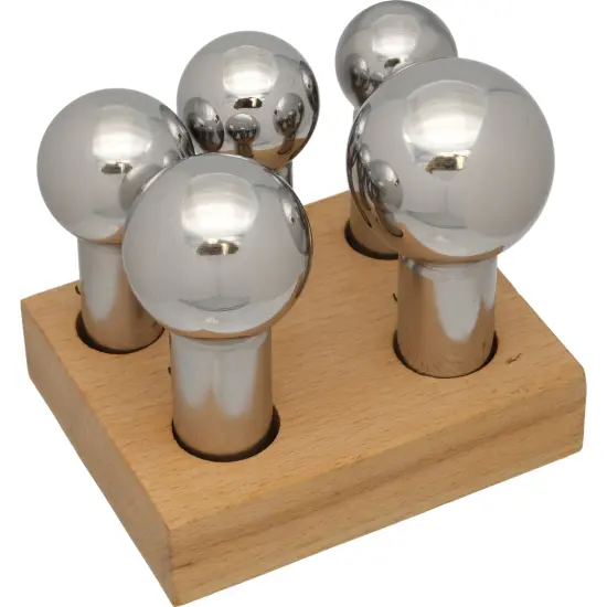 Large 5 Piece Dapping Punch Set Doming Forming Range 28mm-45mm + Wood Block Base {3}