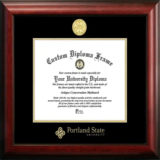 Portland State University 10w x 8h Gold Embossed Diploma Frame {1}