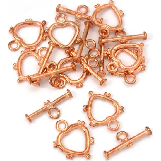 Bali Heart Toggle Clasp Copper Plated New 21mm Approx 8 {1}