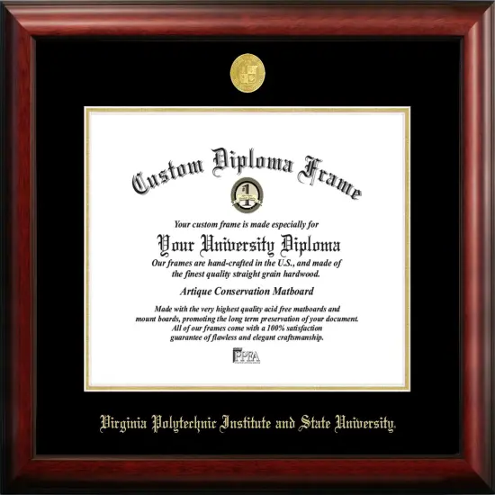 Virginia Tech 15.5w x 13.5h Gold Embossed Diploma Frame {1}