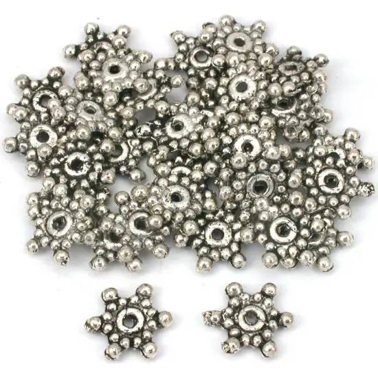 Flower Bali Spacer Beads Antq Silver Plt 12mm Approx 30 {1}