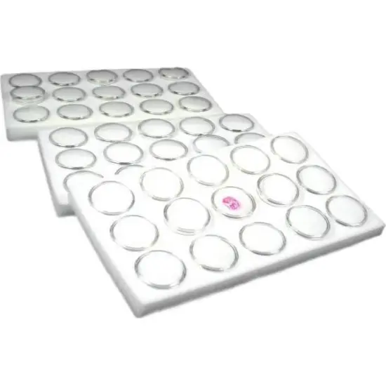 3 Gem Jars Gemstone Inserts White Pad Jewelry Display {1}