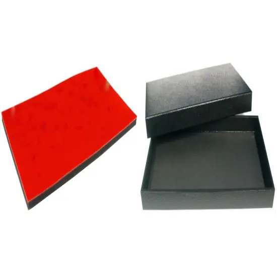 Black Jewelry Display Case (Removable Magnetic Lid) w/ Red Foam 72-slot Display {1}