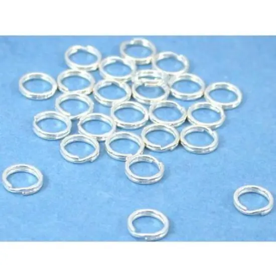 25 Sterling Silver Split Rings Charm Bead Parts 5mm {1}