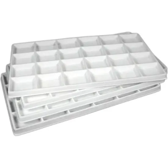 4 Jewelry Displays 24 Slot White Flocked Craft Parts {1}