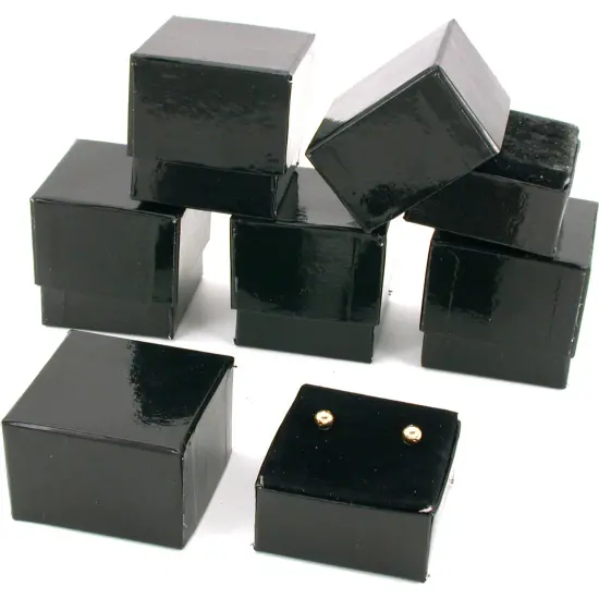 6 Black Velvet Earring Gift Box Jewelry Showcase Displays {1}