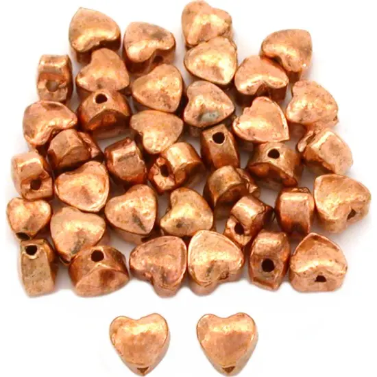 15g Heart Beads Copper Plated Beading 5mm Approx 35 {1}