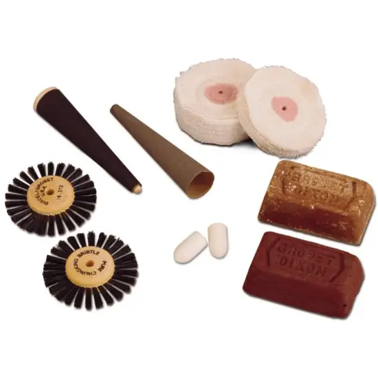Tripoli & Rouge Polish, Cotton & Muslin Buffs, Bristle Wheels, Felt Bobs & Emery {1}