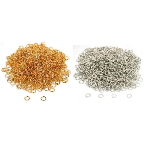 Gold Plated & White Treated Open Jump Ring Connctor 6mm Diameter Kit 2000 Pcs {1}