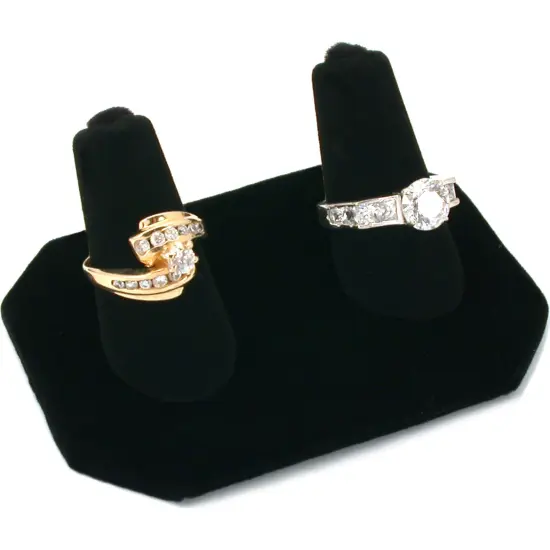 Lot of 4 Black Velvet Ring Jewelry Displays Set New {3}