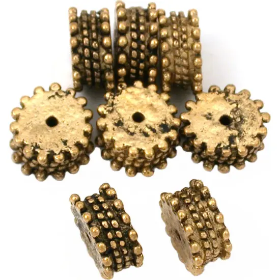 16g Bali Spacer Beads Antique Gold Plated 10mm Approx 8 {1}