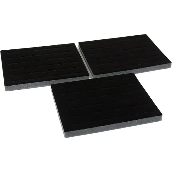 108 Slot Black Ring Tray Inserts Travel Showcase Displays {1}