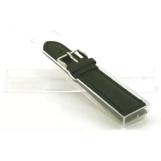 Alligator Grain Watch Band Black Leather Long 22mm Part {1}