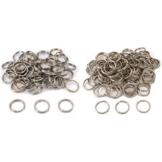 Nickel Plated Split Rings Jewelry Connecting Findings 16mm & 20mm Kit 200 Pcs {1}