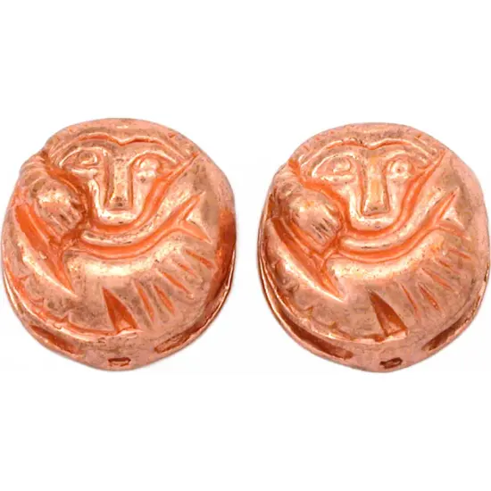 Bali Monkey Beads Copper Plated Round 16.5mm Approx 2 {1}