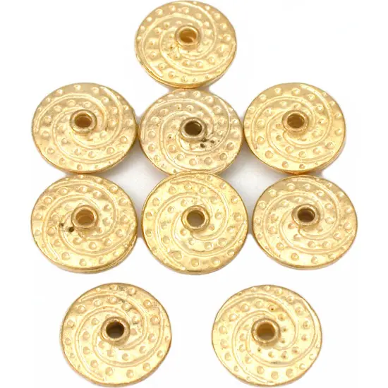 15g Fluted Saucer Bead Gold Plt Beading 14.5mm Approx 8 {1}