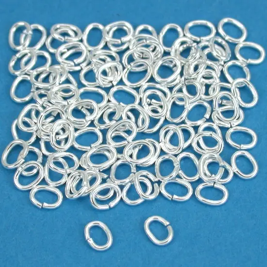 100 Sterling Silver Open Oval Jump Rings 22 Gauge 4x3mm {1}