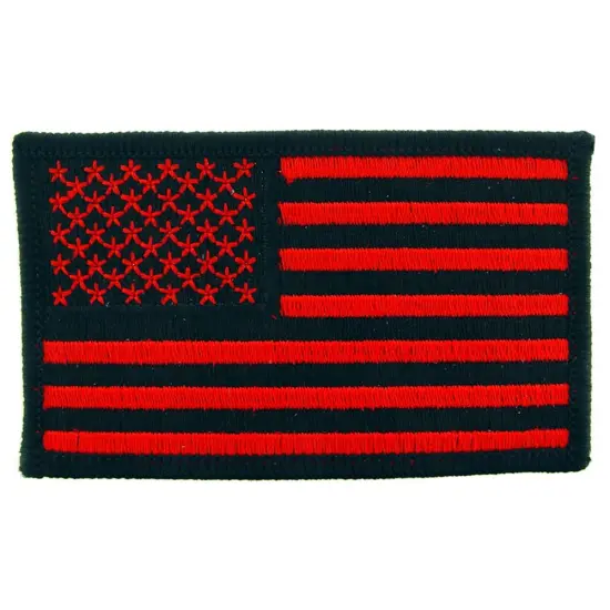 American Flag Patch Red & Black 3" {1}